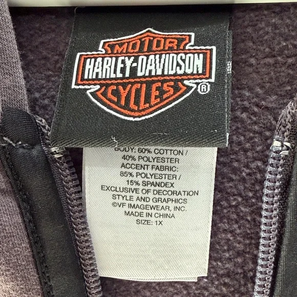 Harley-Davidson Gray Hoodie Jacket women Sz 1X - Picture 4 of 5